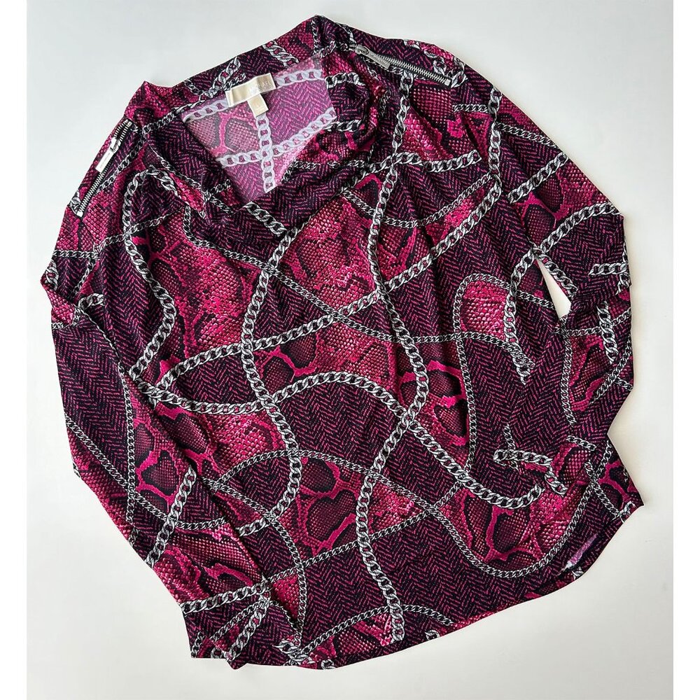 Michael Kors Animal & Chain Print Top